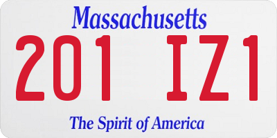 MA license plate 201IZ1