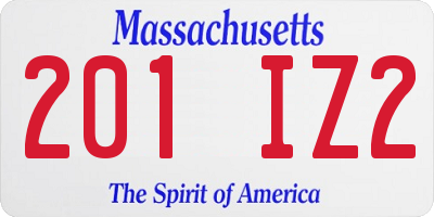 MA license plate 201IZ2