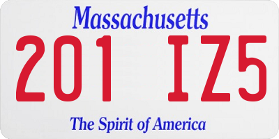 MA license plate 201IZ5