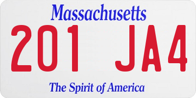 MA license plate 201JA4