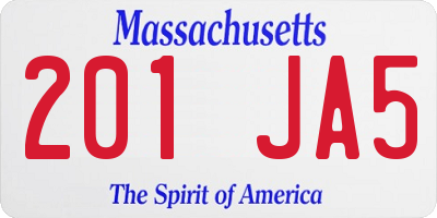 MA license plate 201JA5