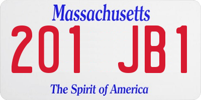 MA license plate 201JB1