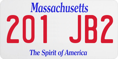 MA license plate 201JB2