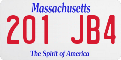 MA license plate 201JB4