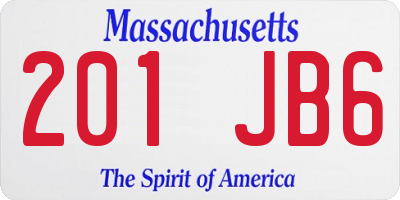 MA license plate 201JB6