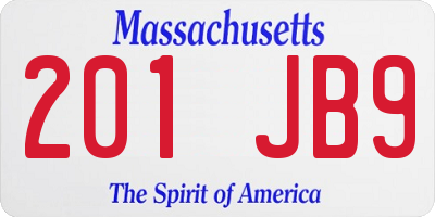 MA license plate 201JB9