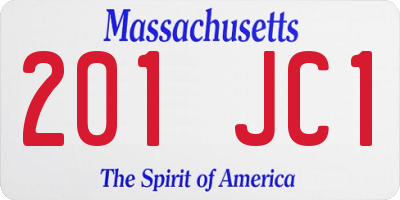 MA license plate 201JC1