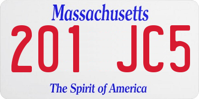 MA license plate 201JC5