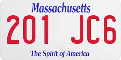MA license plate 201JC6