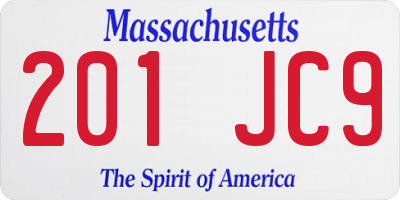 MA license plate 201JC9