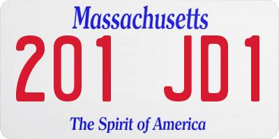 MA license plate 201JD1