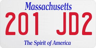 MA license plate 201JD2