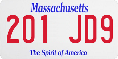 MA license plate 201JD9