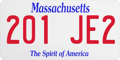 MA license plate 201JE2