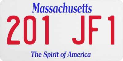 MA license plate 201JF1
