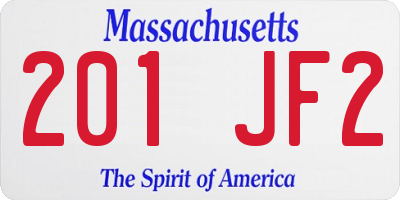 MA license plate 201JF2