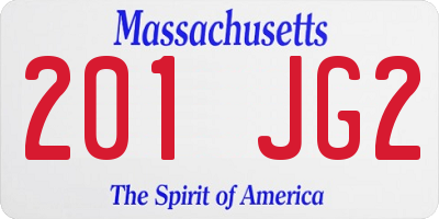 MA license plate 201JG2