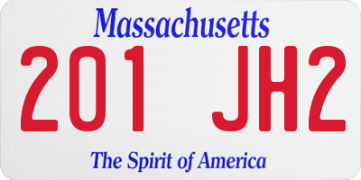 MA license plate 201JH2