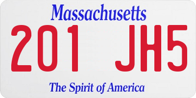 MA license plate 201JH5