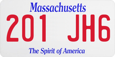 MA license plate 201JH6
