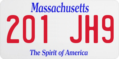 MA license plate 201JH9