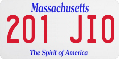 MA license plate 201JI0
