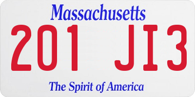MA license plate 201JI3