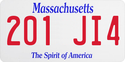 MA license plate 201JI4