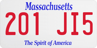 MA license plate 201JI5