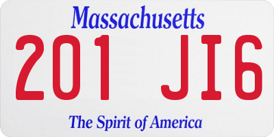 MA license plate 201JI6