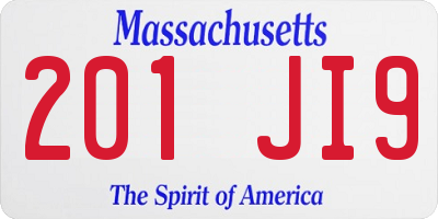 MA license plate 201JI9