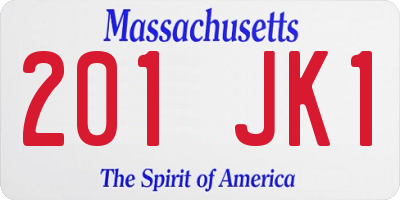 MA license plate 201JK1