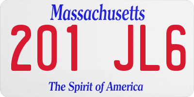 MA license plate 201JL6