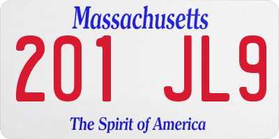 MA license plate 201JL9
