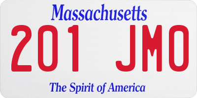 MA license plate 201JM0