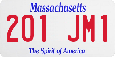 MA license plate 201JM1
