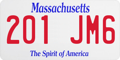 MA license plate 201JM6