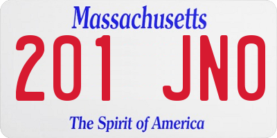 MA license plate 201JN0
