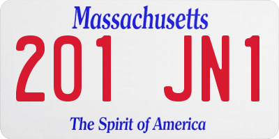 MA license plate 201JN1