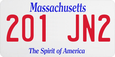 MA license plate 201JN2