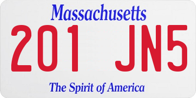 MA license plate 201JN5