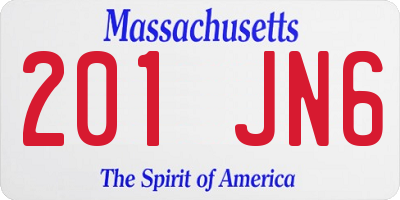 MA license plate 201JN6