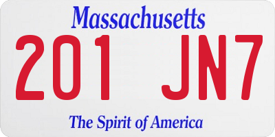 MA license plate 201JN7