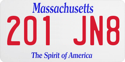 MA license plate 201JN8