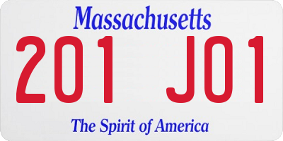 MA license plate 201JO1