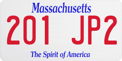 MA license plate 201JP2