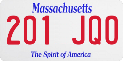 MA license plate 201JQ0