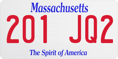 MA license plate 201JQ2