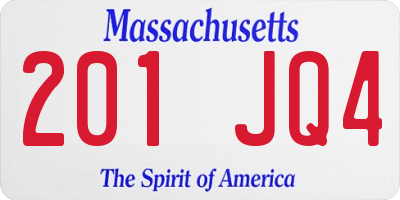 MA license plate 201JQ4