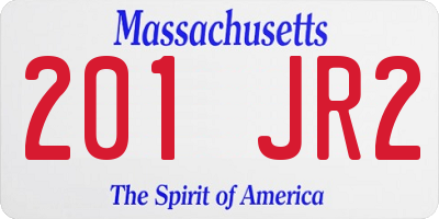MA license plate 201JR2